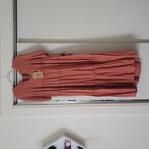 NWT Listicle Orange Prairie Dress